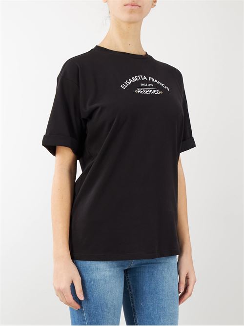 Jersey T-shirt with logo print Elisabetta Franchi ELISABETTA FRANCHI | T-shirt | MA02341E2110